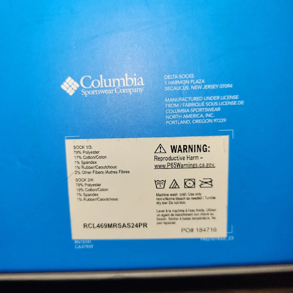Columbia 4 Pack Cushioned Socks Cotton Bottoms Moisture Control Men's Size 6-12